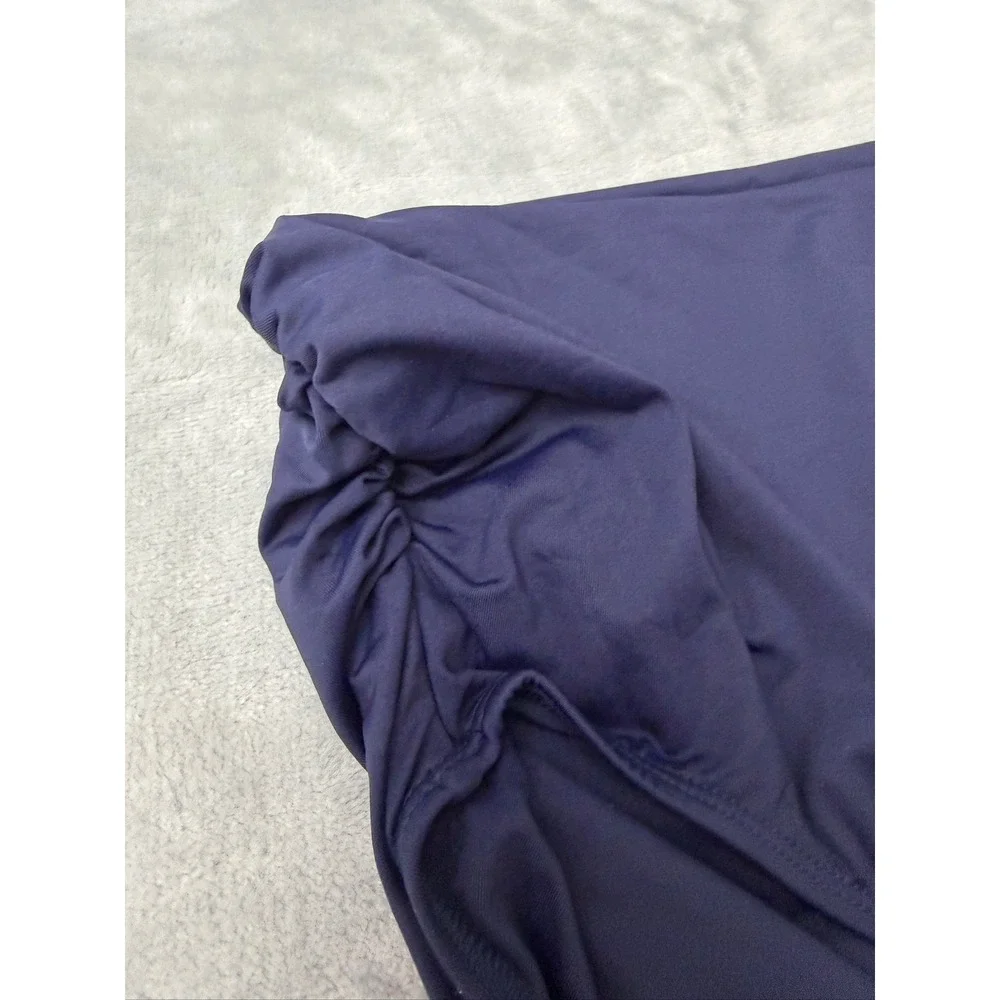 NWT Anne Cole Swim Bottom Womens Navy Convertible Ruched 18W $64